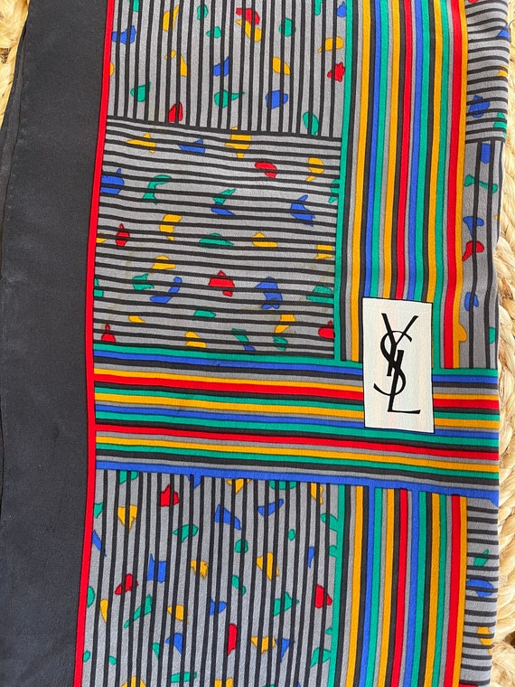 Gorgeous vintage Yves Saint Laurent silk scarf ra… - image 10