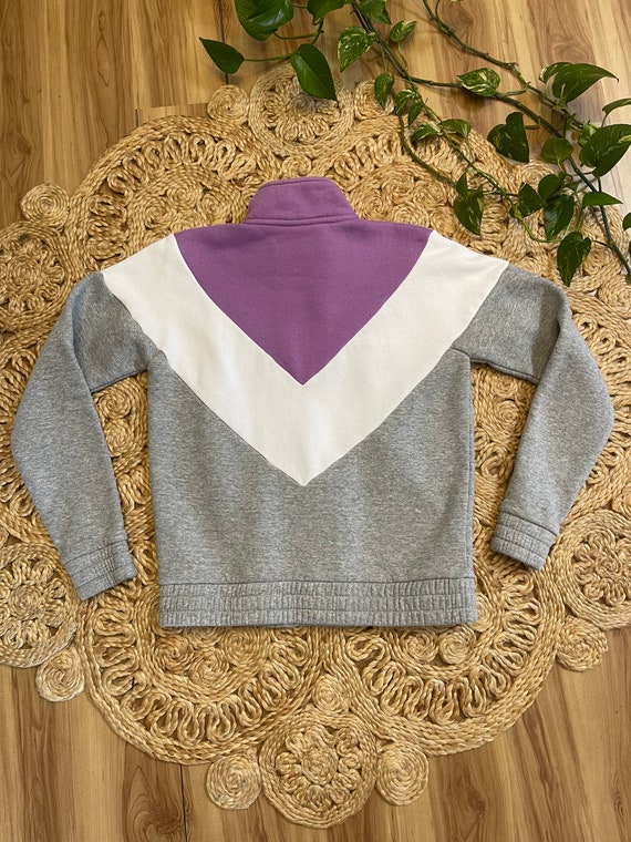 Vintage 90’s FILA Sweatshirt purple white gray si… - image 3