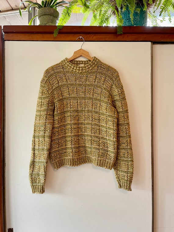 Vintage 70’s Green Wool Textured knit chunky sweat