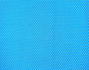 Turquoise Polka Dot Cotton Fabric: Tiny Dots