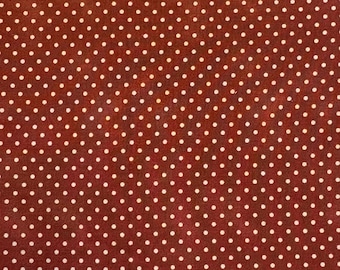 Brown Polka Dot Cotton Fabric: Small Dots, Quilting Material