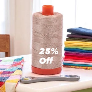 Aurifil Mako Cotton Thread 50 WT. Beige - MK50SP2314, Aurifil 50wt Mako Cotton Thread,  Beige Quilting Thread, 1422 Yards