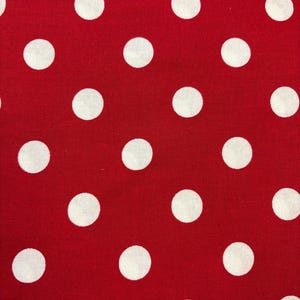 Big Dot Red , Red Polka Dot Fabric, Quilting Fabric, Polka Dot Fabric, Big Polka Dot Fabric, Red with White Polka Dots Fabric