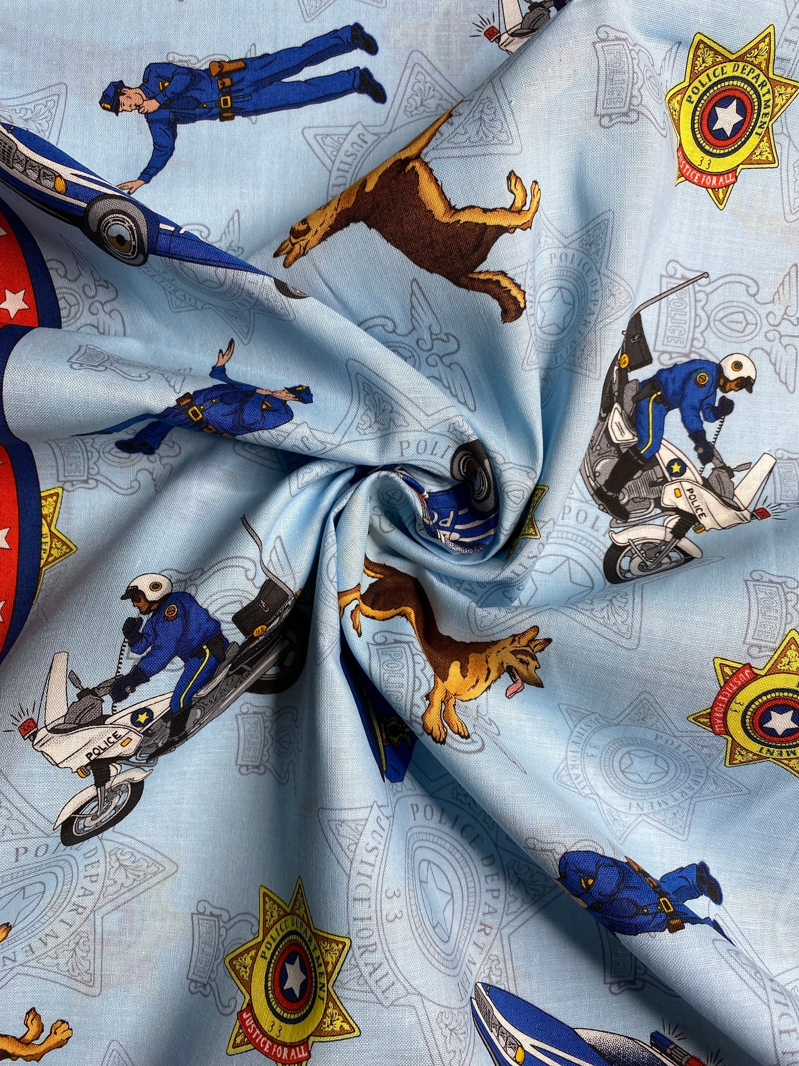 Policeman Fabric Marshall Dry Goods Police Fabric Cop Etsy