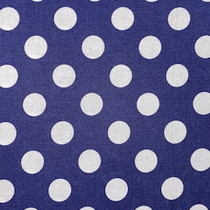 Navy Blue Polka Dot Fabric, Big Dot Navy, Quilting Fabric, Cotton Fabric, Blue Polka Dot Fabric, Big Polka Dot Fabric