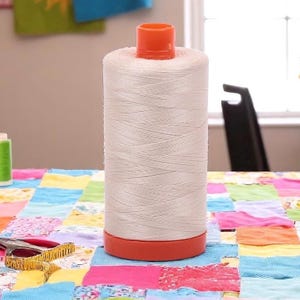 Aurifil Mako Cotton Thread 50 WT. Light Sand - MK50SP2000, Aurifil 50wt Mako Cotton Thread, Light Sand Quilting Thread, 1422 Yards