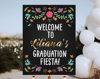 Fiesta Graduation Welcome Sign | Graduation Decorations 2025 | Graduation Poster, Senior College Printable Download Printed Mexican | FI1