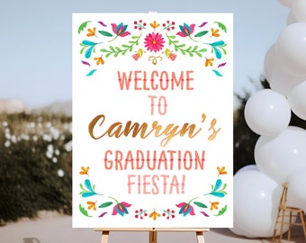 Fiesta Graduation Welcome Sign | Graduation Decorations 2025 | Graduation Poster Senior College Printable Download Printed Mexican Theme FI1