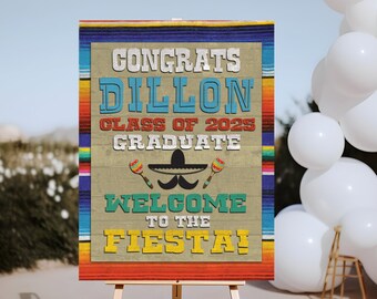 Fiesta Graduation Welcome Sign | Graduation Decorations 2024 |Graduation Poster, Senior, College, Printable, Printed Download Mexican FI2