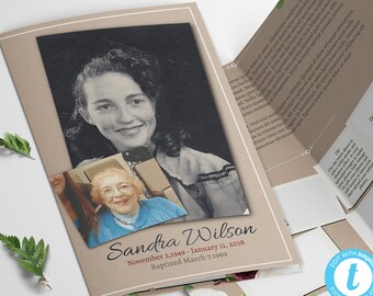 rustic funeral program template personalize it yourself free etsy