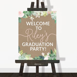 Graduation Welcome Sign, Graduation Poster, Graduation Decorations Graduation Poster, Senior, College, Printable Download Fast Succulent SC1 image 10