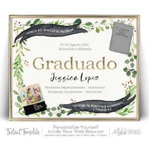 Greenery pioneer service school graduation certificate template. Personalize as many as you need. Free demo. Pioneer Gifts. Jw Gifts.