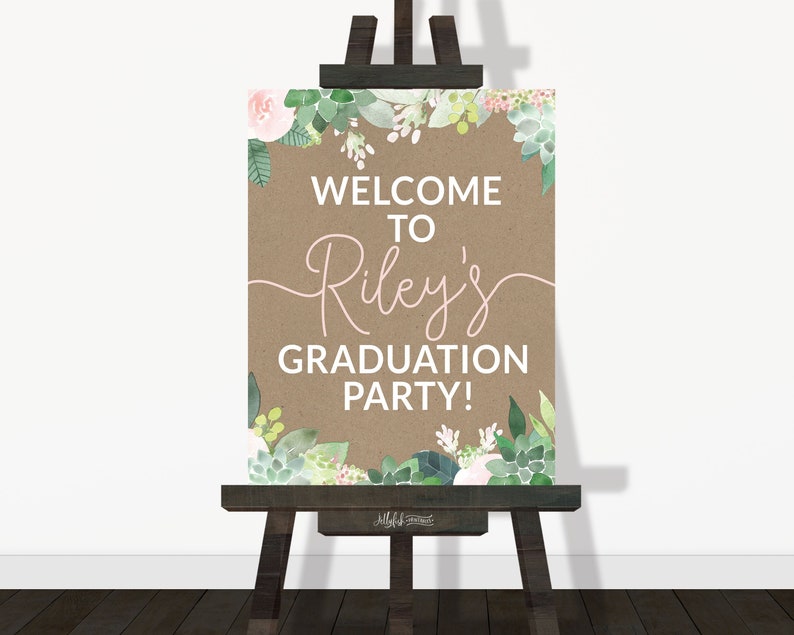 Graduation Welcome Sign, Graduation Poster, Graduation Decorations Graduation Poster, Senior, College, Printable Download Fast Succulent SC1 image 10