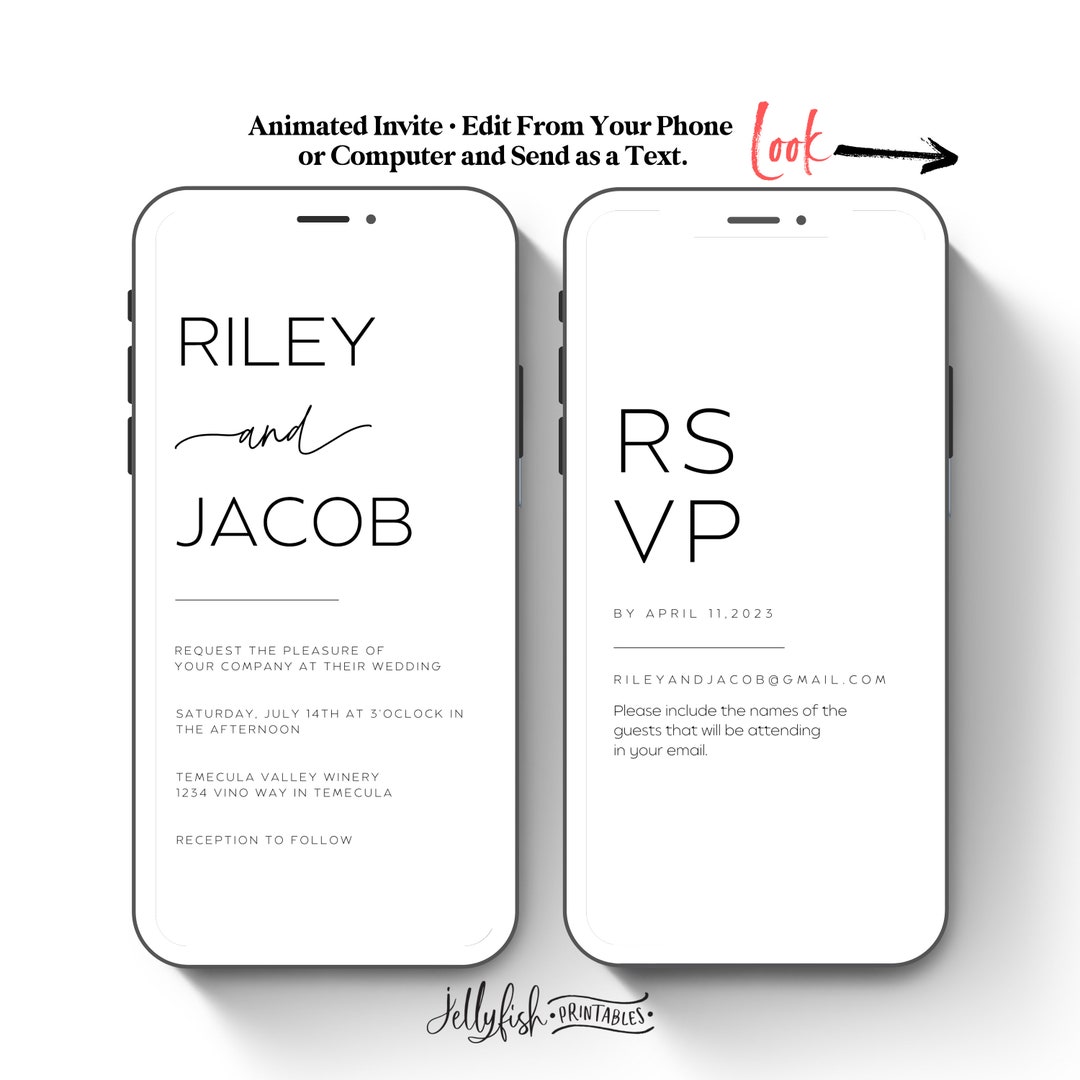 Wedding video invitation template animated wedding invitation instant