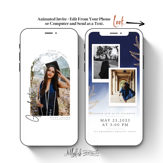 Graduation Video Invitation Template Animated Invitation 