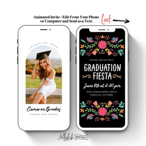 Fiesta Graduation Invitation 2025 | Animated Graduation Video Invite | Canva Template | Text Invite | Grad Party Invite | Evite Mexican FI1