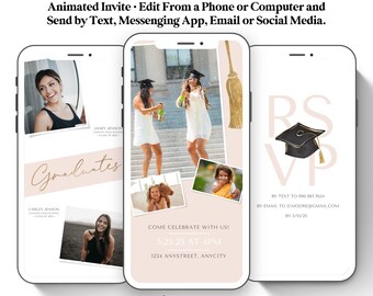 Joint Grad Party Invite | Friends Graduation Announcement | Animated Graduation Invitation | Graduation Video | Graduates Template | Twins