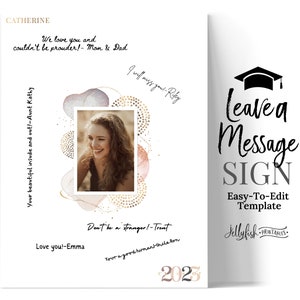 Graduation Signature Board Template, Signature Sign, Graduation Poster ...