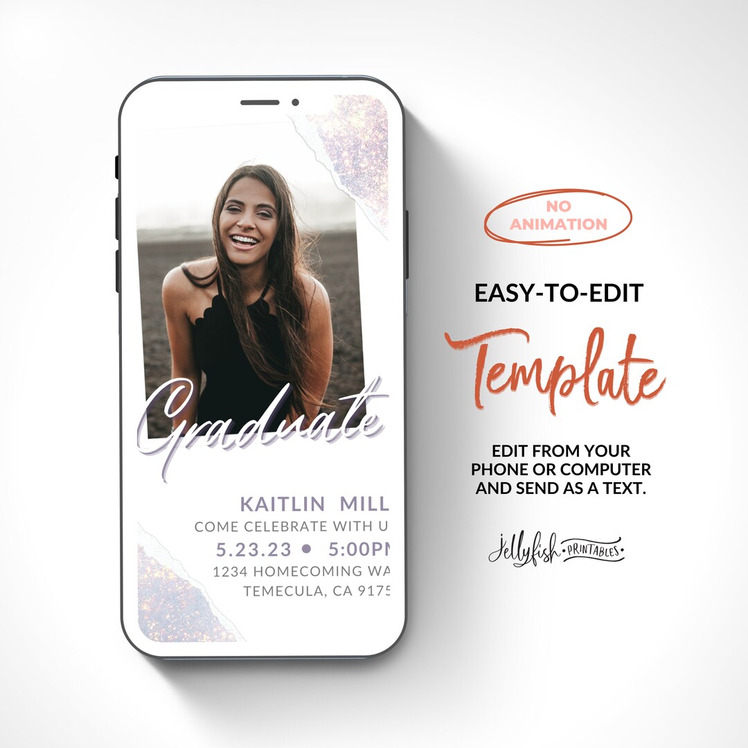 Modern Graduation Text Invite, Text Message Invite, Graduation ...