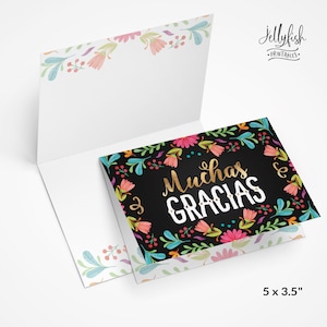 Muchas Gracias Fiesta Abschluss-Dankeskarten | Klappkarten | Grußkarten | Druckbare Karten | 5 x 3,5 Karten | FI1