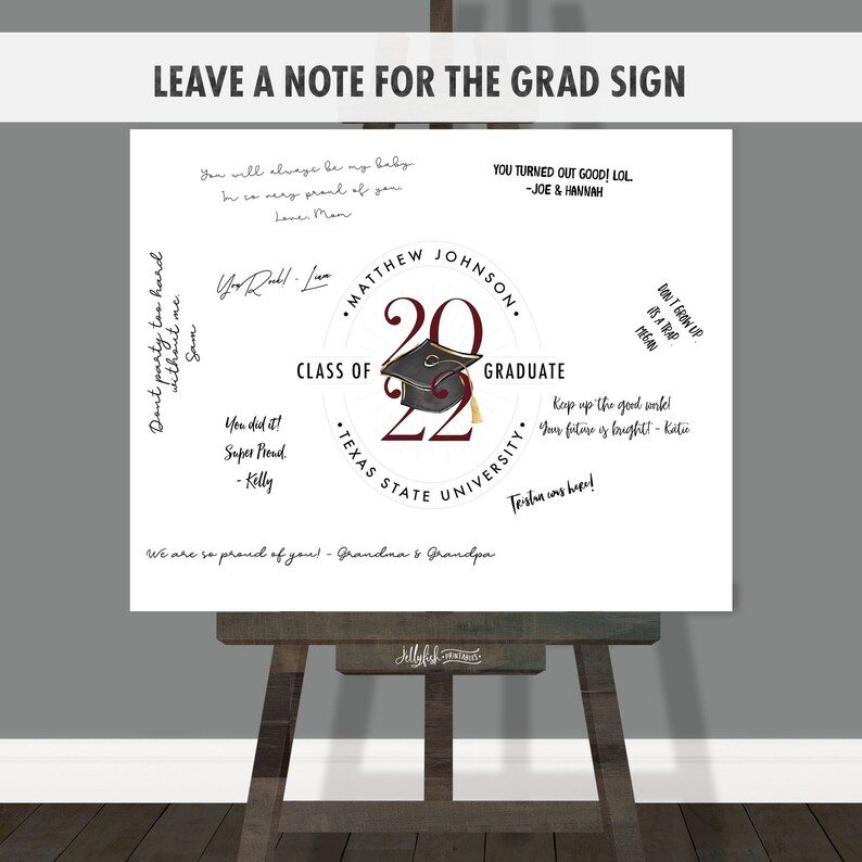 Graduation Signature Board Template Signature Sign - Etsy