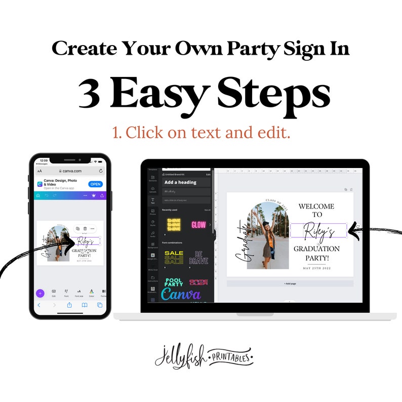 Photo Graduation Welcome Sign Template Graduation Decorations Etsy