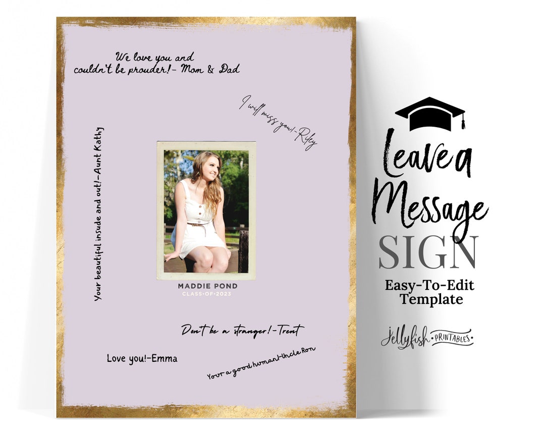 Graduation Signature Board Template Signature Sign - Etsy