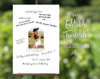 Graduation Signature Board Template, Signature Sign, Graduate Poster, Download, Graduate Decorations, Senior, College, Message, DIY, GP1