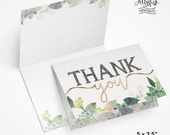 Succulent Graduation Thank You Cards | Folded Cards | Note Cards | Printable Cards |  5 x 3.5 Cards | Envelopes | SC2