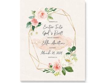 Baptism Print Template for Jehovah’s Witnesses | JW Baptism Gift | Baptism Keepsake | Free Demo | Try It Now! | Ethereal | Floral | Peach |