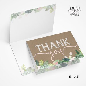 Cartes de remerciement Succulent Graduation | Cartes pliées | Cartes de correspondance | Cartes imprimables | 5 x 3,5 cartes | Enveloppes | SC1