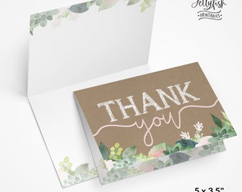 Succulent Graduation Thank You Cards | Folded Cards | Note Cards | Printable Cards | 5 x 3.5 Cards | Envelopes | SC1