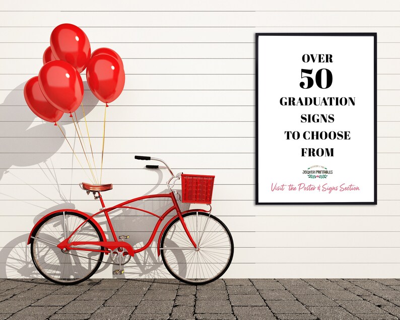 Graduation Welcome Sign, Graduation Poster, Graduation Decorations Graduation Poster, Senior, College, Printable Download Fast Succulent SC1 image 8