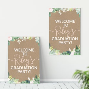 Graduation Welcome Sign, Graduation Poster, Graduation Decorations Graduation Poster, Senior, College, Printable Download Fast Succulent SC1 image 9