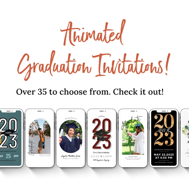 Graduation Save the Date Template for Texting, Save the Date Text message, Canva Template, Animated Save the Date, Graduation Party Template image 7