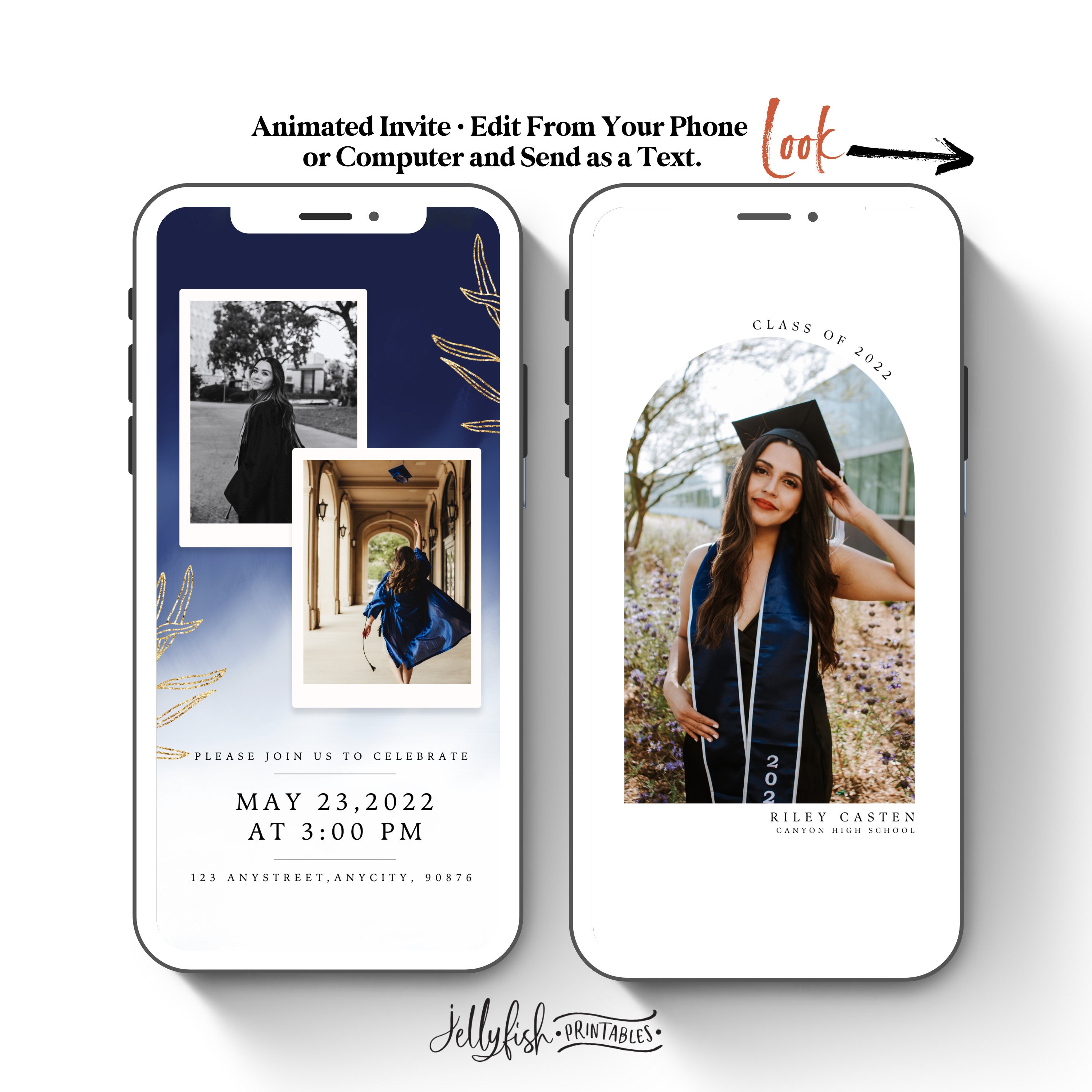 Invitations Paper Graduation Invitation Evite 2022 Boy Announcement by