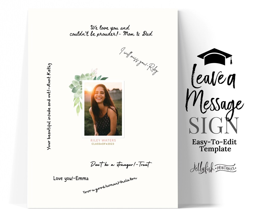 Graduation Signature Board Template Signature Sign - Etsy