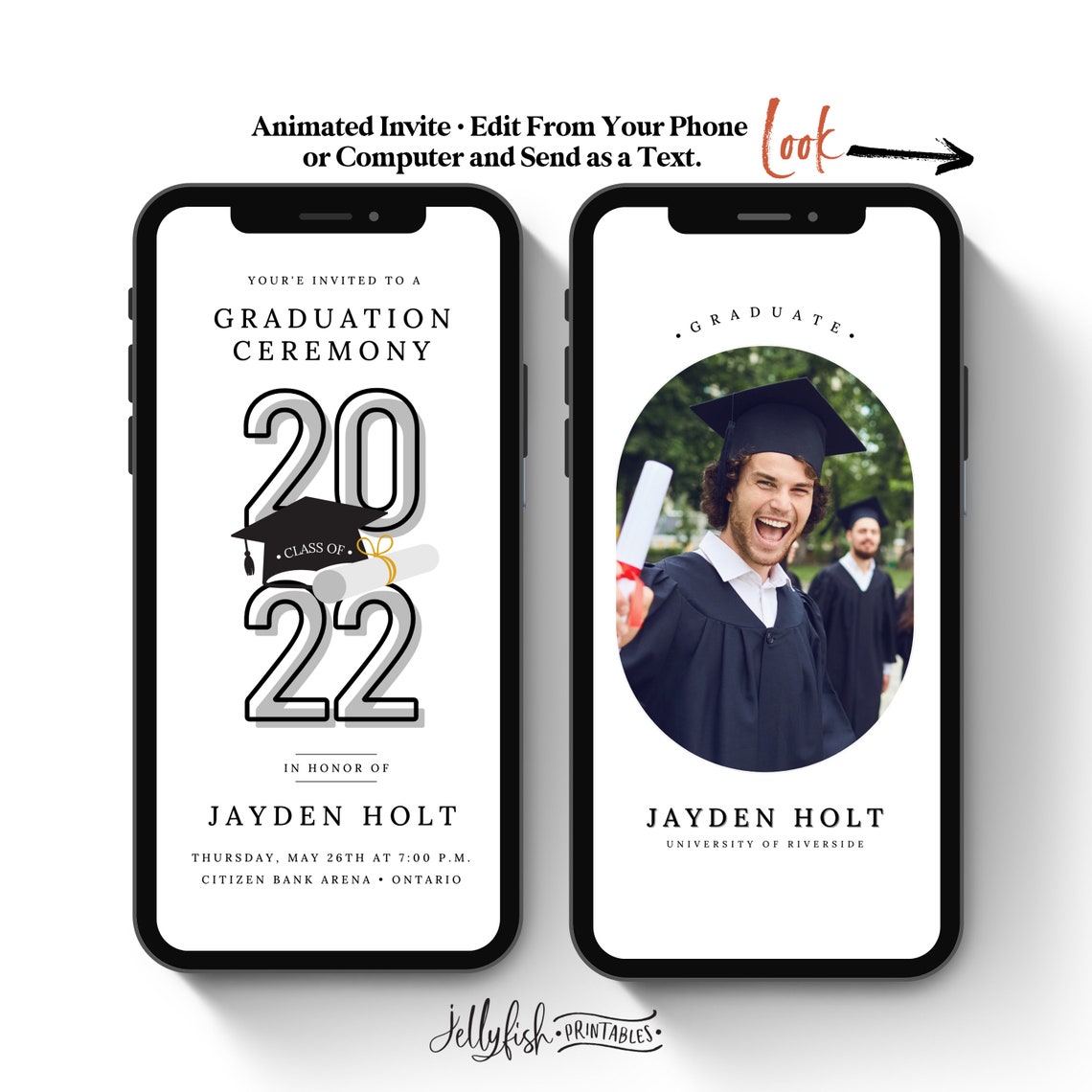 Graduation Ceremony Invitation Template 2022 Instant Etsy
