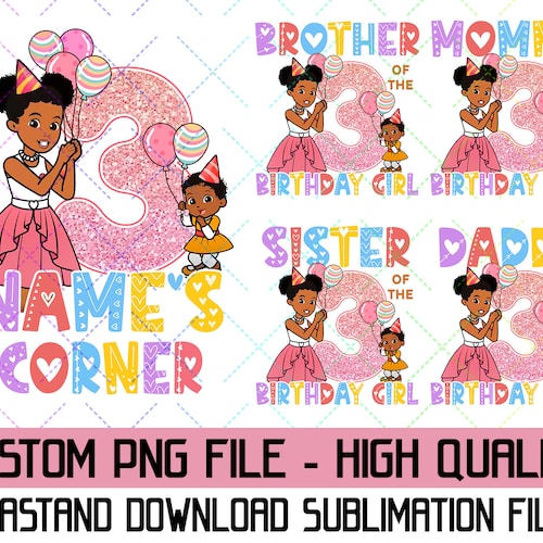 Gracie's Birthday Girl Hand Drawn Corner SVG Digital Etsy Canada