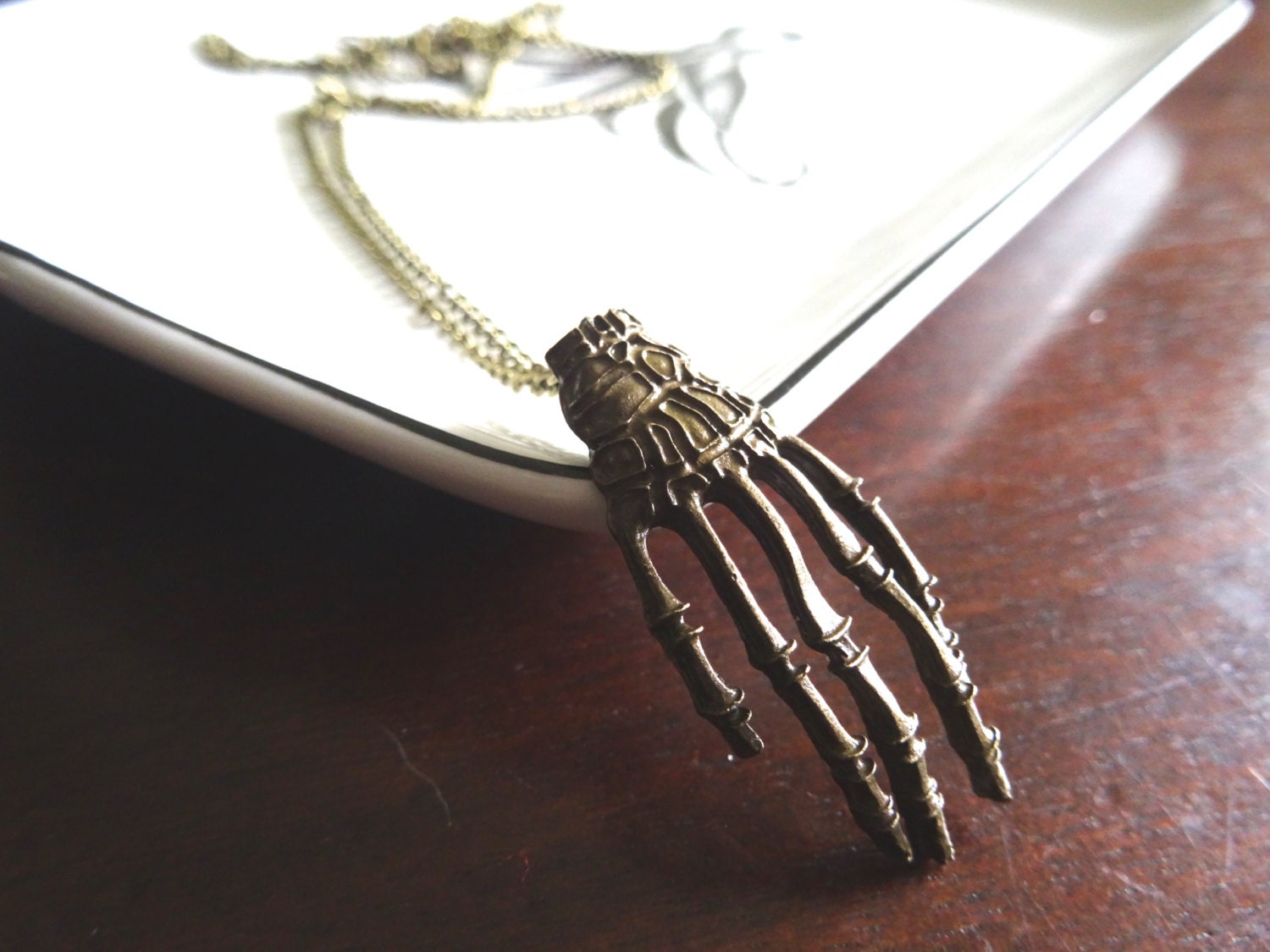 Skeleton Hand Necklace Human Body Part Jewelry Etsy