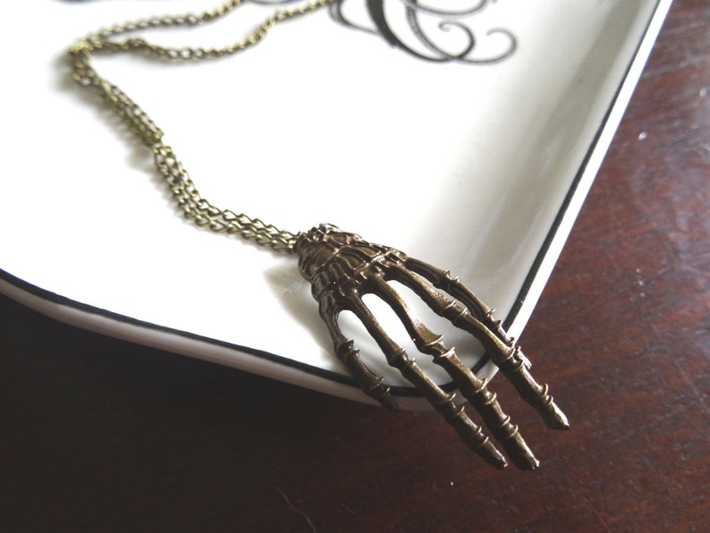 Skeleton Hand Necklace Human Body Part Jewelry Etsy