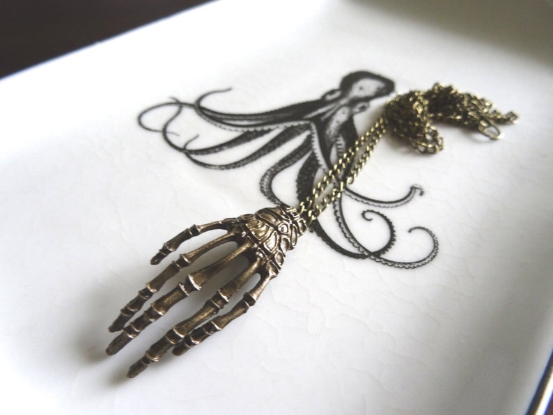 Skeleton Hand Necklace Human Body Part Jewelry Etsy