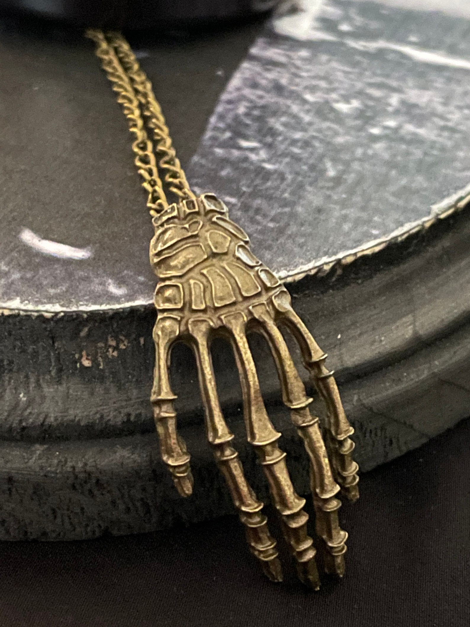 Skeleton Hand Necklace Human Body Part Jewelry Etsy