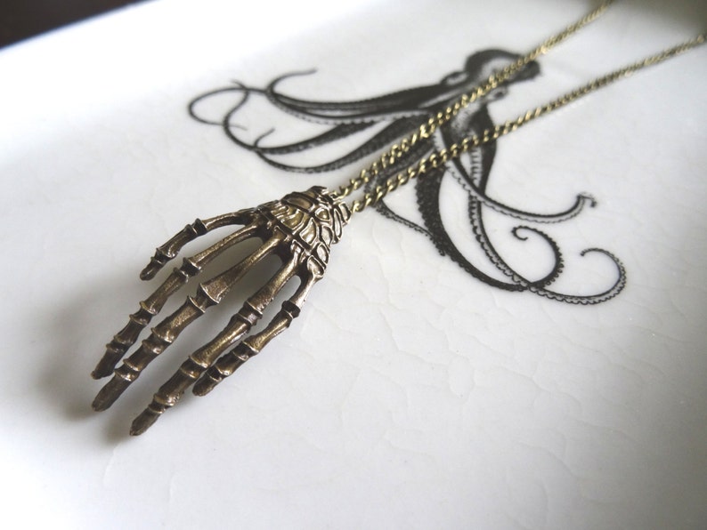 Skeleton Hand Necklace Human Body Part Jewelry Etsy