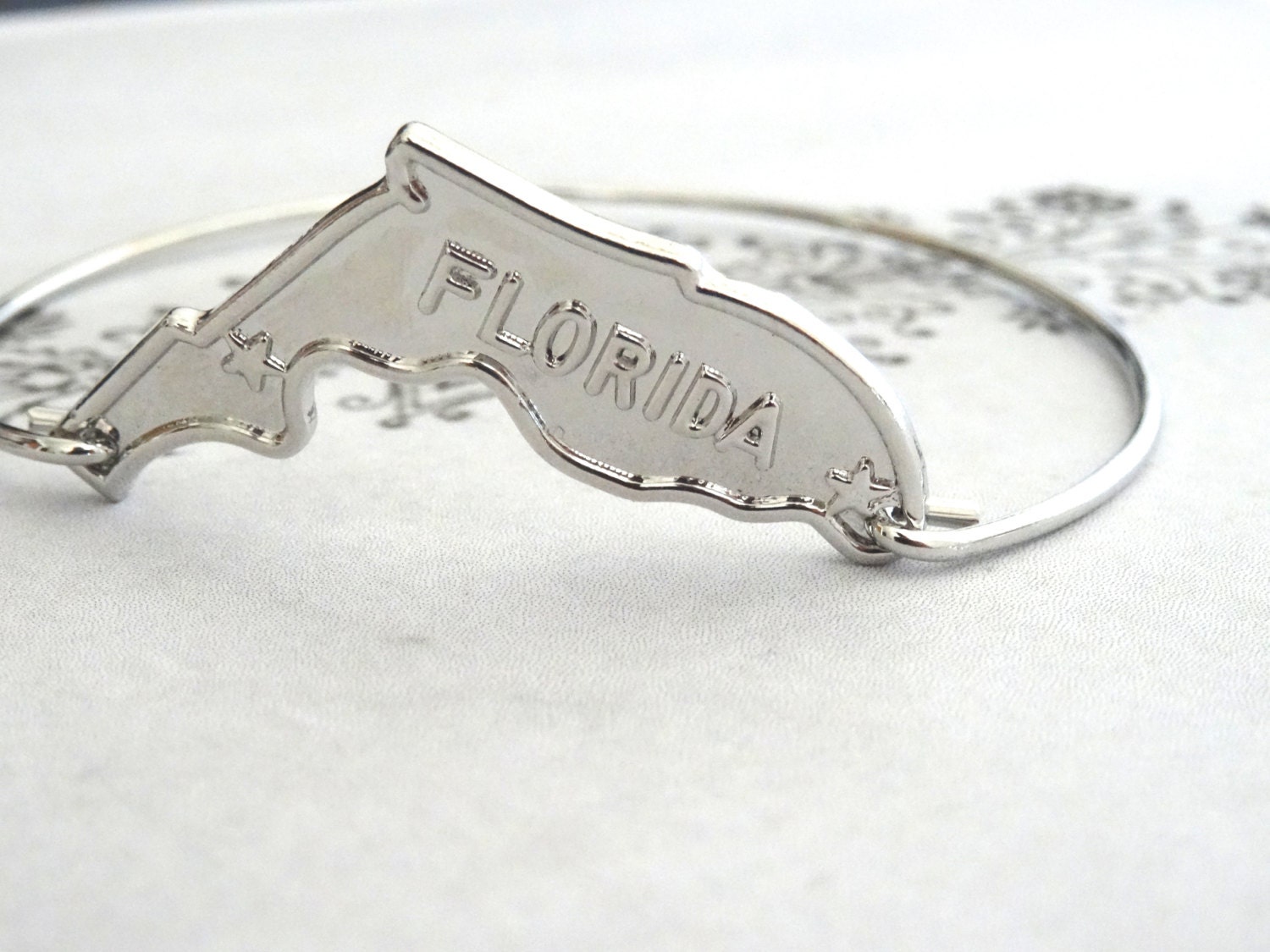 Florida Souvenir Bracelet Large Gold Slip on Etsy