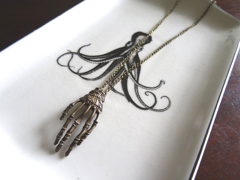 Skeleton Hand Necklace Human Body Part Jewelry Etsy