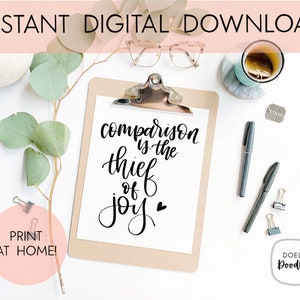 Comparison if the Thief of Joy / quote / digital download