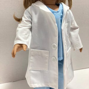 Doctors Lab Coat and Scrubs for 18" Dolls. Made in USA