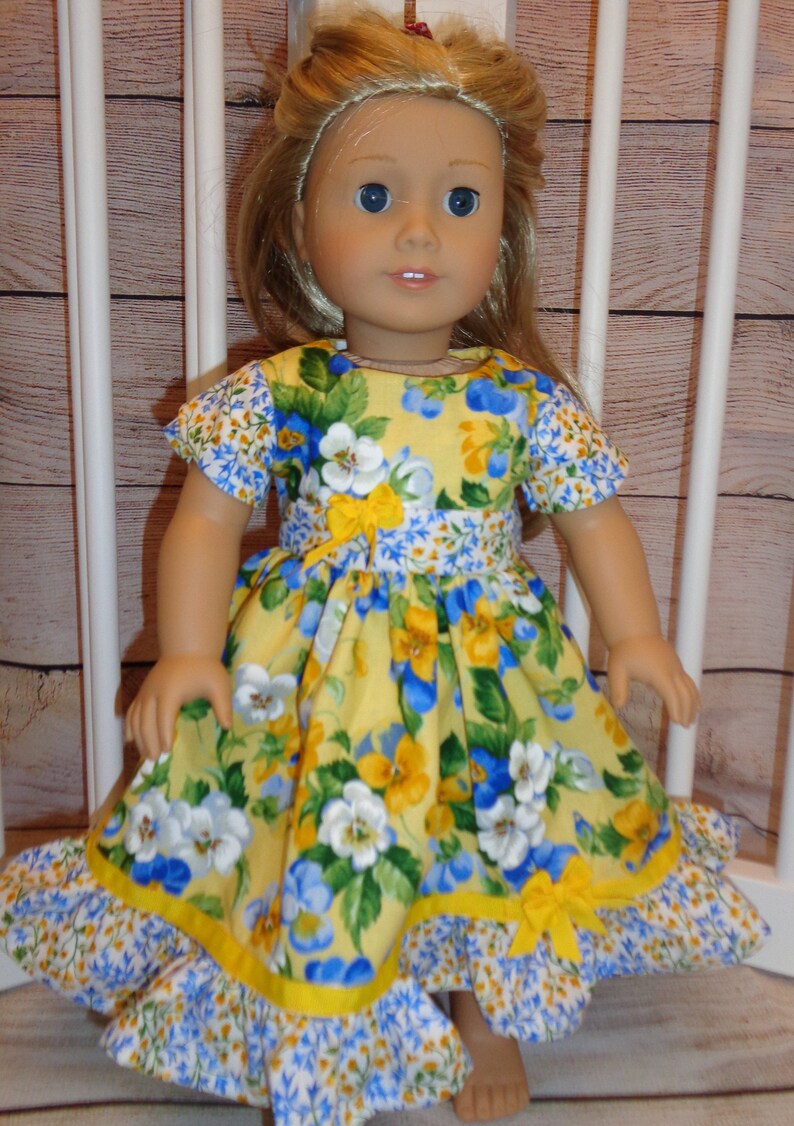 Spring Flower Dress for 18 Dolls. Made in USA Fits Etsy