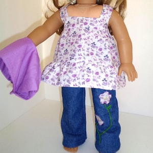 Jeans and Summer Top with Bolero Jacket for 18&quot; Dolls. Made in USA